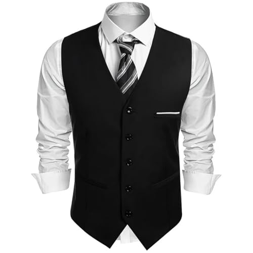 Men's Western Slim Fit V-Neck Sleeveless Waistcoat – Formal Business Suit For Weddings & Casual Occasions4