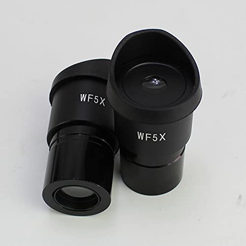 2 pz/Set Stereo Microscopio Oculari WF5X WF10X WF15X WF20X Lente del Microscopio con oculari Grandangolo Parti Accessori Oculare(WF5X)