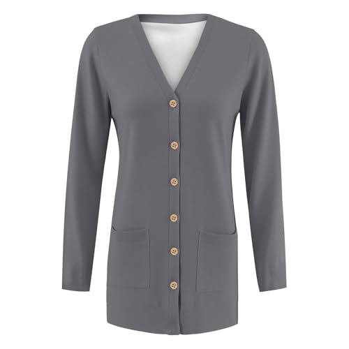Womens Lightweight Cardigan Sweater Fashion Long Sleeve Soft Button Down Summer Casual Outfits with Pocket4
