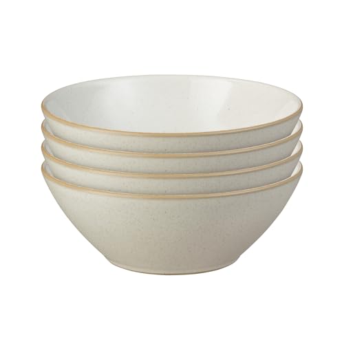 Denby - Impression Cream Cereal Bowls Set of 4 - Dishwasher Microwave Safe Crockery - Ceramic Stoneware Tableware Soup Bowls