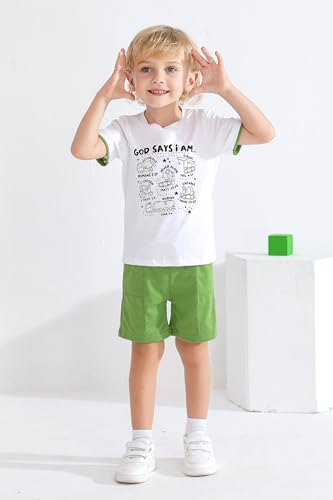 YOUNGER TREE Toddler Baby Boy Summer Clothes Dinosaur T-Shirt and Shorts Boy Outfits 12 Months to 4T2