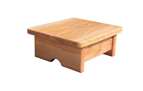 KR Ideas Mini Foot Stool, 4" Tall, Oak, Clear Finish