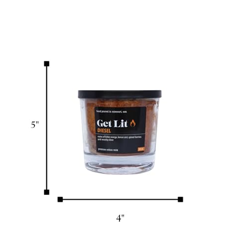 Image of Get Lit | Diesel | 16 oz Double-Wick Scented Candle | Hand-Poured in Missouri, USA | Bold Leather & Citrus Masculine Fragrance