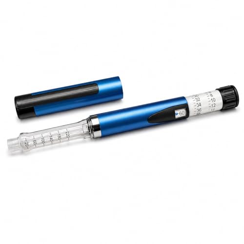 Reusable 60 Unit Insulin Pen Injector with Aluminium Build | Compatible with All Major Pen Needles | Click-Feedback Dosing System for Clinical Accuracy and Easy Dosing | Drop-Tested for Real-Life Use