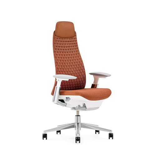 Haworth Fern Executive Office Chair with Ergonomic Innovations - Stylish Desk Chair with Adjustable Headrest and Lumbar Support (Ember)