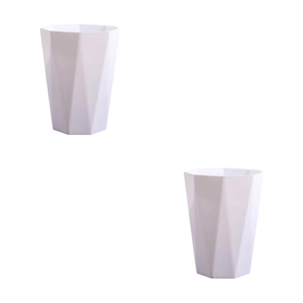 lmoikesz 2 Set of Trash Can For Kitchen Office Bedroom - Simple Large Capacity Easy Access PP Kitchen Bedroom Household Waste 6L Capacity White L, White L, 2Set