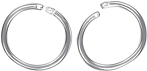 uGems 2 Locking Sterling Silver 925 12mm Round Jump Rings Crimp Lock ID:8mm OD:12mm Modern Style Component Bright Polish Contemporary Collection Qty. 2 SKU ss246-12mm