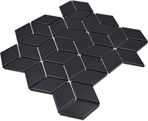 Mozaika ceramiczna mozaika kombi 3D kostka uniwersalna czarna matowa łazienka kuchnia ściana MOS13-POV5_f