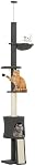PawHut Floor to Ceiling Cat Tree, 5-Tier Cat Tower Adjustable Height 87"-94.5" with Sisal Scratching Post, Condo, Hammock, Ramp, Climbing Activity Center for Indoor, Dark Grey