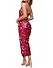 YYA Women's Midi Strapless Dress Sequin Strappy Bodycon Party Dress Sparkly Glitter Ruched Party Club Dress Hot Hot Red M