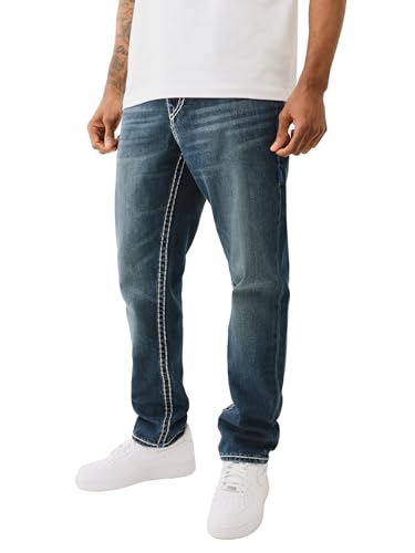 True Religion Men's Rocco Super T Jeans with Flap Pockets - Skinny Slim Fit Denim3