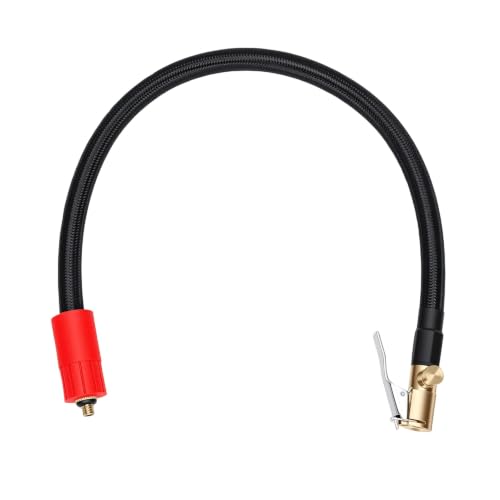 aqxreight Tuyau D'extension de Gonfleur de Pneu 40 Cm, Mandrin à Pince Rapide, Tube D'extension de Valve de Pneu avec Valve de Décompression pour Voiture, Moto, Vélo