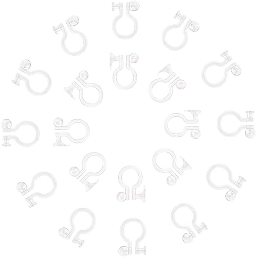 arricraft 100 Pcs 2 Sizes Clear Plastic Clip-on Earring Converter Component Fit for 3mm Rhinestone 11x8x3mm and 11x9x3.5mm for Non Pierced Ears(2 Styles)