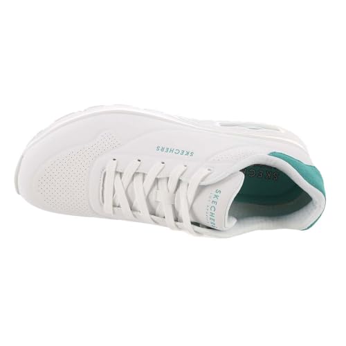 Skechers Damen Stand On Air UNO, White Durabuck Mint Suede Trim, 41 EU