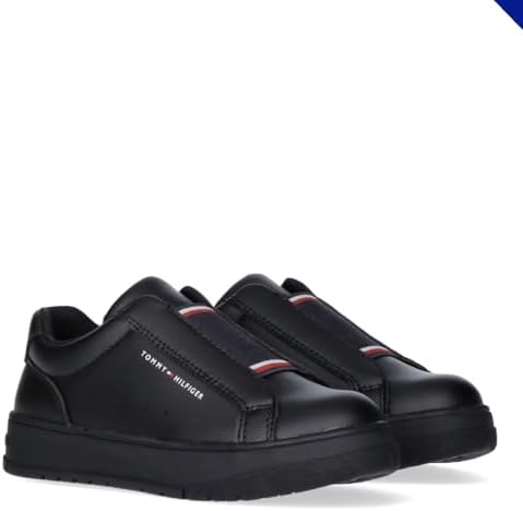 Tommy Hilfiger Low Cut Faux Leather Sneakers, Nathan, Black, 36