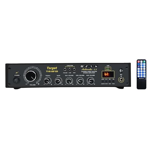 Image of TARGET TT-BK-AMP 826 Amplifier RMS 300 Watts 5.1 Channel Surround Six Tracks Stereo Amplifer Usb, Bluetooth, Av, MIC