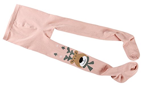 Little Girls' Cute Elk Prints Footed Tights Dance Opaque Stockings3