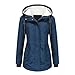 YYNUDA Damen Winterparka Dicker Warm Lang Wintermantel mit Fellkapuze Winter Jacke Outdoor Jacke für Winter Navy blau L