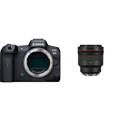Image of Canon EOS R5 Full-Frame Mirrorless Camera - 8K Video, 45 Megapixel Full-Frame CMOS Sensor, DIGIC X Image Processor, Up to 12 fps Mechanical Shutter (Body Only) with RF 85mm F1.2 L USM Lens, Black