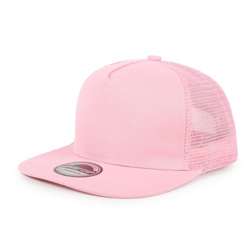 Gorra de béisbol con logotipo bordado y malla rosa para baile callejero y hip hop