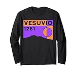 vesuvio vulcano esplosivo o effusivo Questo disegno grafico presenta la silhouette originale del vulcano Vesuvio e la sua altitudine di 1281 m. Il Vesuvio è un vulcano attivo situato nel Golf di Napoli, Italia. Pompeji fu sepolta dalle sue ceneri nel 79 d.C.