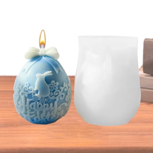 Stampo di uova di Pasqua in silicone - stampo in silicone a di 3D | Stampo per scultura di ghiaccio festosa, fulcro del tavolo primaverile, fusione di resina fai -da -te, candela '