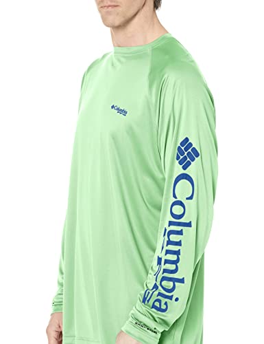Columbia Men's Terminal Tackle Long Sleeve Shirt, Key West/Vivid Blue Logo, X-Large #TOP2