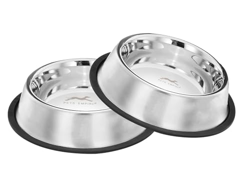 Pets Empire Stainless Steel Feeding Bowl for Medium Breed Adult Dogs & Giant Breed Puppies | Large (700 ml x 2)