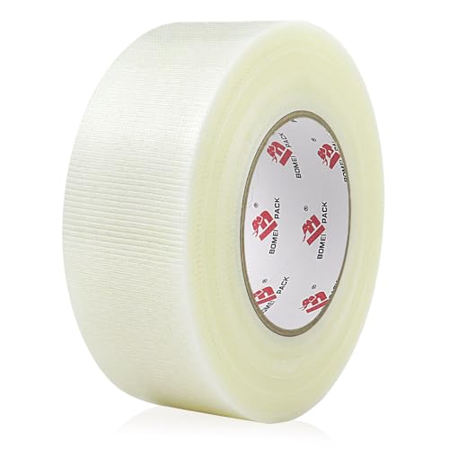 BOMEI PACK Duct Tape Clear Heavy Duty,Industrial Grade Clear Duct Tape,Waterproof,Residue Free,Flexible,Tear by Hand,Multi-Use for Crafts & Home Improvement (2 Inch)