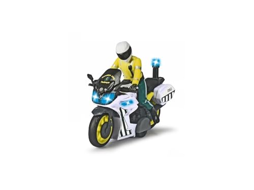 Dickie Toys - Moto Yamaha de la Guardia Civil de Juguete, Incluye Figura Articulada Extraíble, Fricción, con Luz y Sonido, Apto para Niños y Niñas a Partir de 3 años - 17 cm