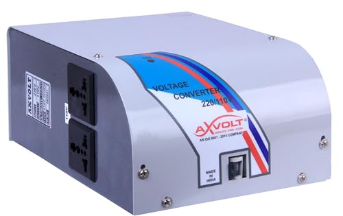 Axvolt 2000W Step Down Voltage Converter Transformer | 220V–240V to 110V–120V Power Converter | For US, Canada & Japan Appliances in India | Wall-Mountable | MCB Overload Protection | Heavy-Duty