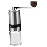 IWOWHERO Handkurbel Kaffeemühle Manuell Stufig mit Rutschfester Matte Kompakt Tragbar für Büro Küche Outdoor Kaffeemaschinen Zubereiter Geeignet