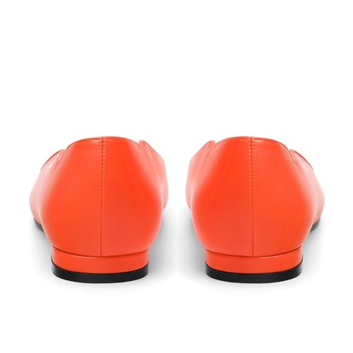 Women's Pointed Toe Ballet Flats Casual Low Heel Pumps V-Shaped Notches Slip On Comfort Dress Party Office Shoes for Women4