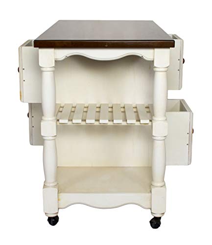 Sunset-Trading-Andrews-Kitchen-Cart-Antique-White-and-Chestnut Sunset Trading Andrews Kitchen Cart Antique White and Chestnut