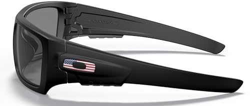 Oakley SI Det Cord Sunglasses Matte Black USA Flag with Grey Lens 60.8mm ANSI Z87.1 Stamped4