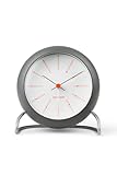 ARNE JACOBSEN 置き時計 目覚まし時計 11cm 北欧デザイン (静音設計) レトロなアラーム音 BANKERS 43694 グレー