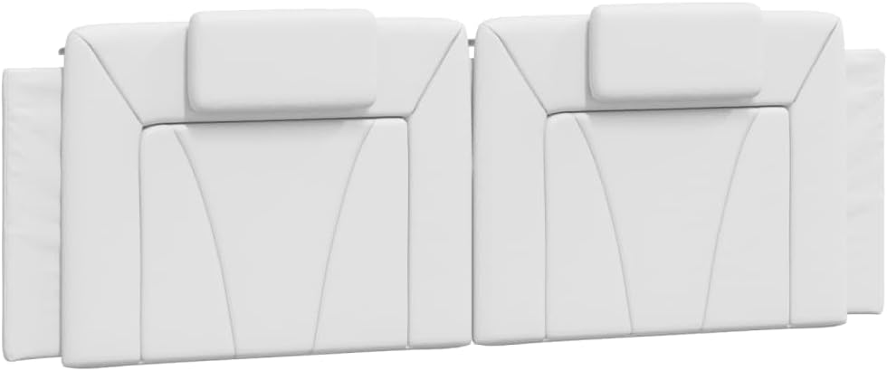 Bed Frame Viana with LED Lights White Faux Leather Platform Foundation 59.8"x79.9" Sturdy Slatted Nonslip Headboard Modern Bedroom Furniture for Mattress Support