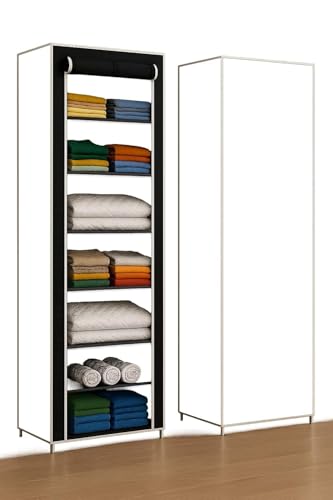 Image of YouCopia Collapsible Wardrobe 9 Shelves Storage Clothes Storage Rack Quick Wardrobe /Cabinet /Multipurpose Storage Rack, Foldable, Collapsible Fabric Plastic Medium (Grey, 9-Layer)