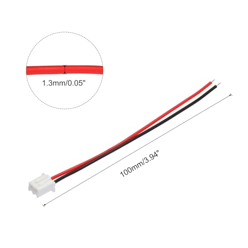 Conector XH 2 pines hembra 2.54 mm con cable 10 cm 10 piezas miniatura 2