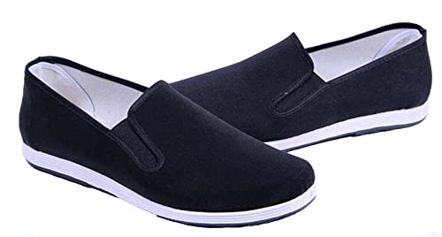 WUIWUIYU Mens Womens Black Slip-On Martial Art Kung-Fu Tai-Chi Soft Cushion Layers Shoes House Slippers3