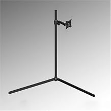 Adjustable Floor Monitor Stand with Arm for 12"-24" Screens - Black, Holds Up to 11lbs - Mobile Monitor MountSizeB