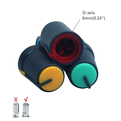 20Pcs Colors 6Mm D Axis Potentiometer Control Knobs For Electric Guitar Volume Tone Knobs (Dark Gray - D Axis) #TOP5