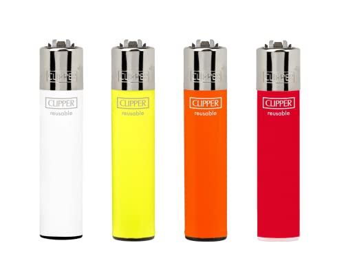Clipper encendedores colores sólidos 4 pack