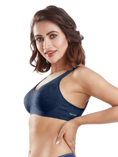 Image of SONARI Women's Cotton Polyester Lightly Padded Wire Free Seamless Bra Green