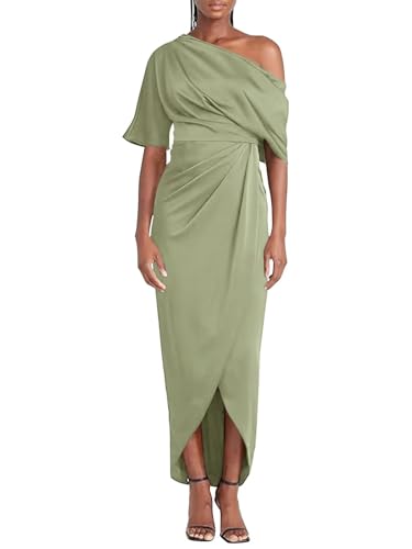 Satin Mother of The Bride Dresses Women’s Mermaid One Shoulder Formal Wedding Party Gown