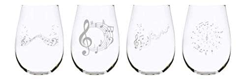 Amazon.com: Musical notes stemless wine glass (set of 4) : Home & Kitchen