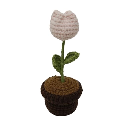 Storage Bag Adorno de punto en forma de corazón hecho a mano con forma de corazón para decoración de plantas en maceta de ganchillo para el día de San Valentín, boda, escritorio