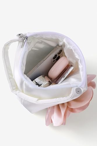 Image of BABEYOND Clutch Purses for Women - Evening Bags Flower Satin Handbag Classy Wristlet Purse for Party Daily Wedding