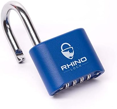 Rhino Lock Secure Lock - Pink 4 Digit Combination Padlock for Gym Locker, School & Work Lockers; Coded and Suitable for Outdoor Use with Fences, Hasps, Sheds & Toolboxes (UK Brand)
