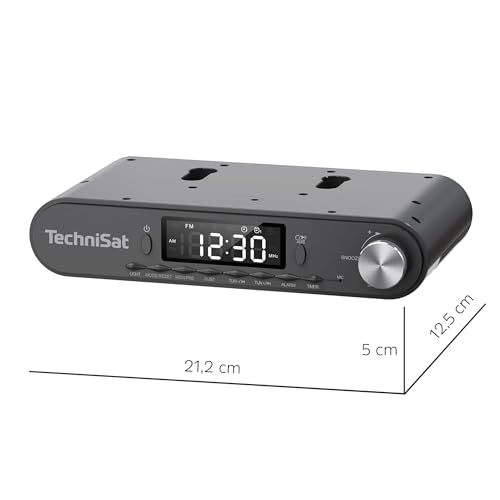 TechniSat Viola Küchenradio - Unterbau Radio mit UKW/FM, LED Display, Arbeitsleuchte, Timer, Bluetooth, Weckfunktion, Freisprecheinrichtung, 5 W Lautsprecher